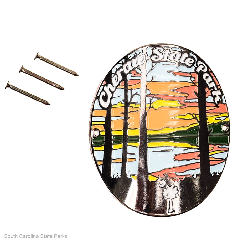 HIKING STICK MEDALLION CHERAW STATE PARK SUNSET