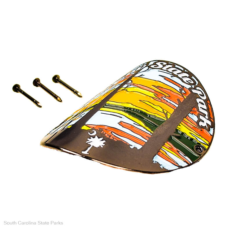 HIKING STICK MEDALLION CHERAW STATE PARK SUNSET