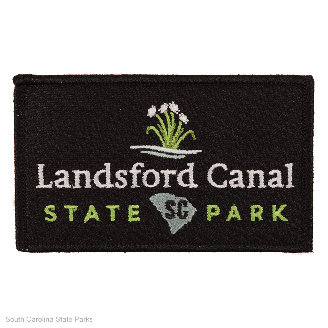 Black patch with 'Landsford Canal State Park' Logo