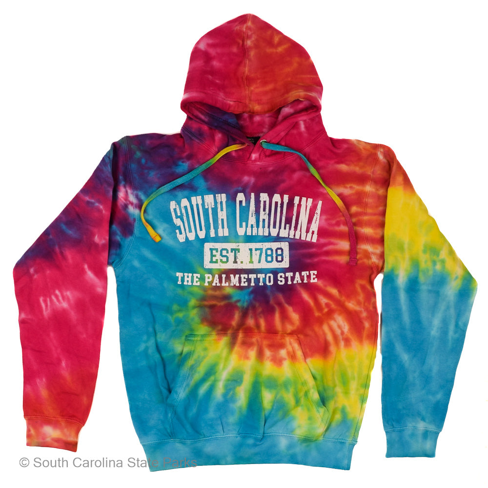 HOODED SWEATSHIRT TIE DYE SC PALMETTO STATE