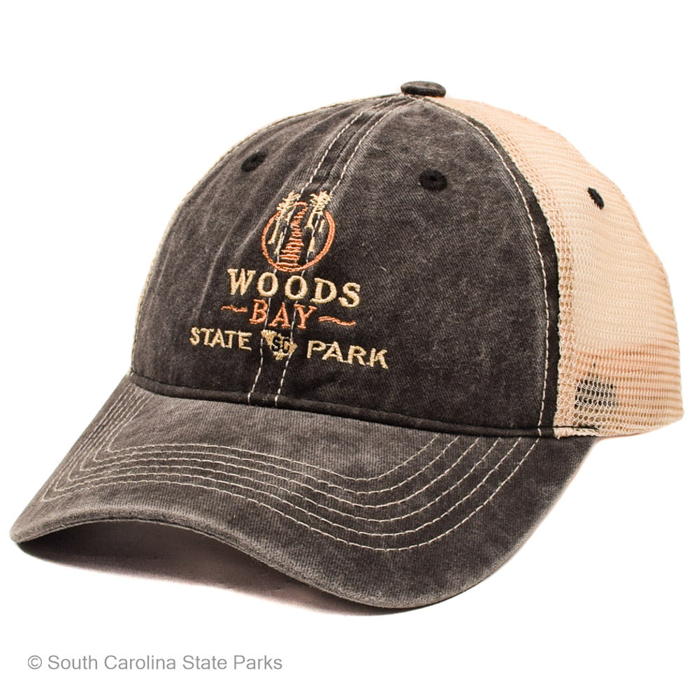 HAT WOODS BAY STATE PARK LOGO MESH TRUCKER
