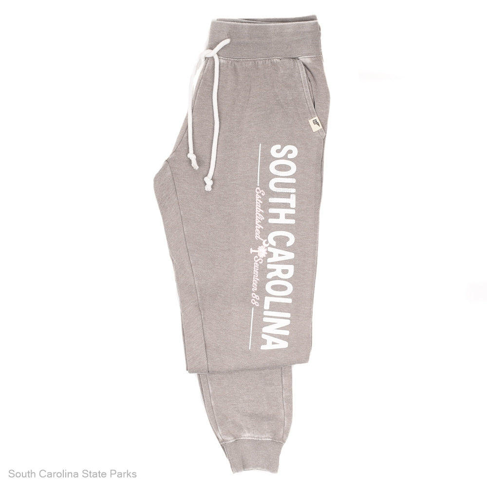Gray sweatpants with 'South Carolina'