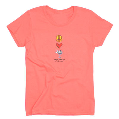 Ladies Peace, Love, Palmetto and Moon T-Shirt - ADI00973