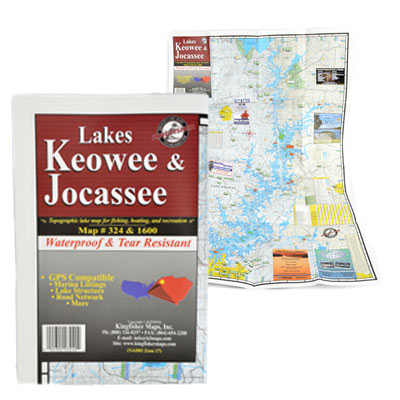Devils Fork State Park  Lake Jocassee and Lake Keowee Waterproof Map