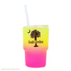 MINI GLASS TUMBLER WITH STRAW SOUTH CAROLINA PALMETTO & MOON