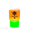 MINI GLASS TUMBLER WITH STRAW SOUTH CAROLINA PALMETTO & MOON