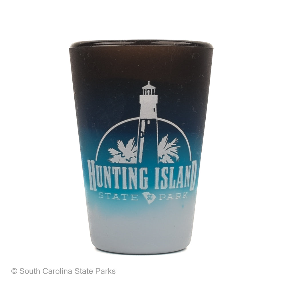 SILIPINT 1.5 OZ SHOT GLASS HUNTING ISLAND LOGO