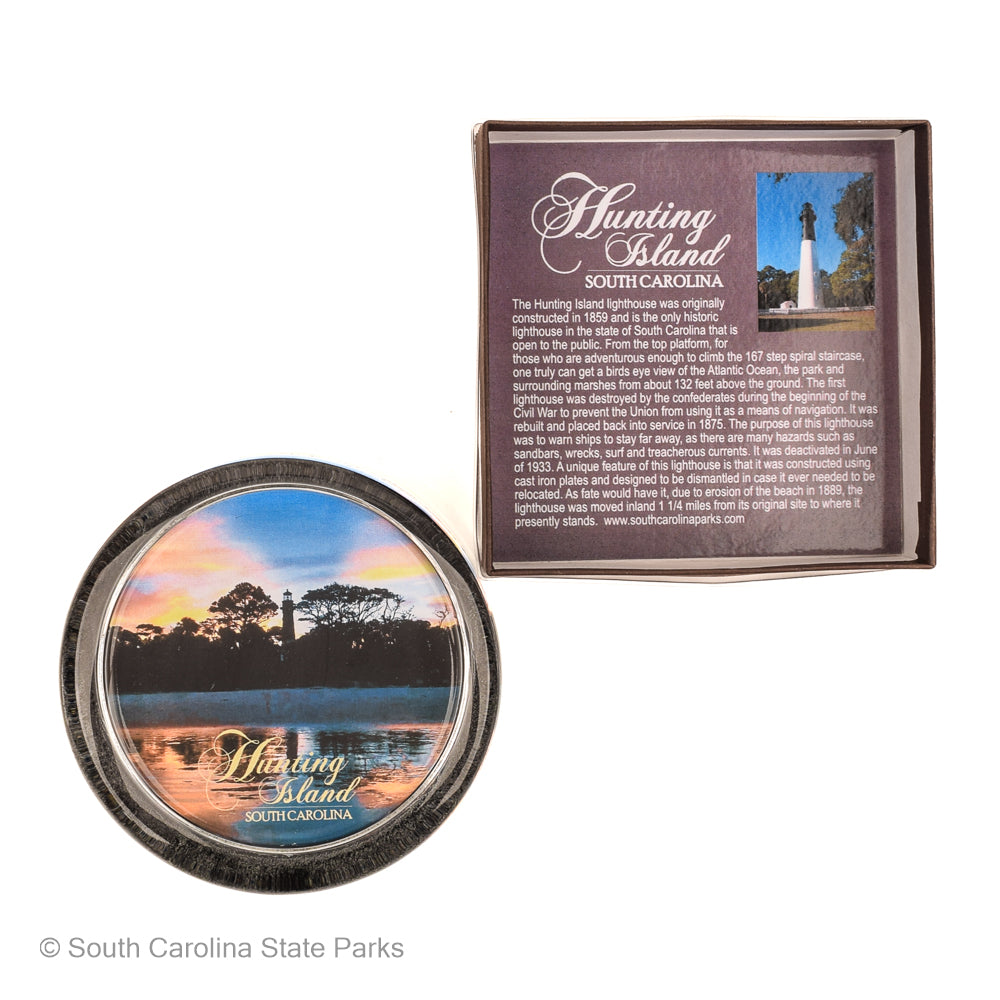 PAPERWEIGHT HUNTING ISLAND STATE PARK SUNSET BEACH SCENE