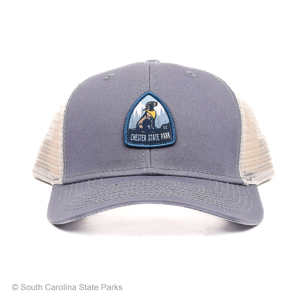 CHESTER STATE PARK TRUCKER HAT DOG PATCH