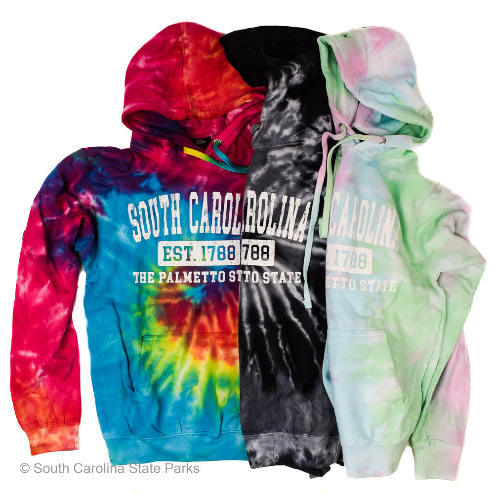 HOODED SWEATSHIRT TIE DYE SC PALMETTO STATE