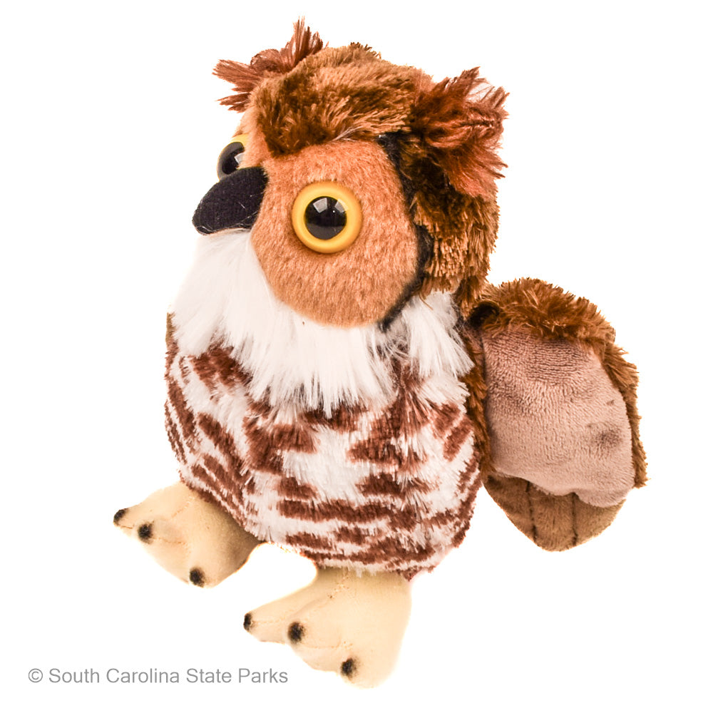 PLUSH 7" GREAT HORNED OWL HUG'EMS