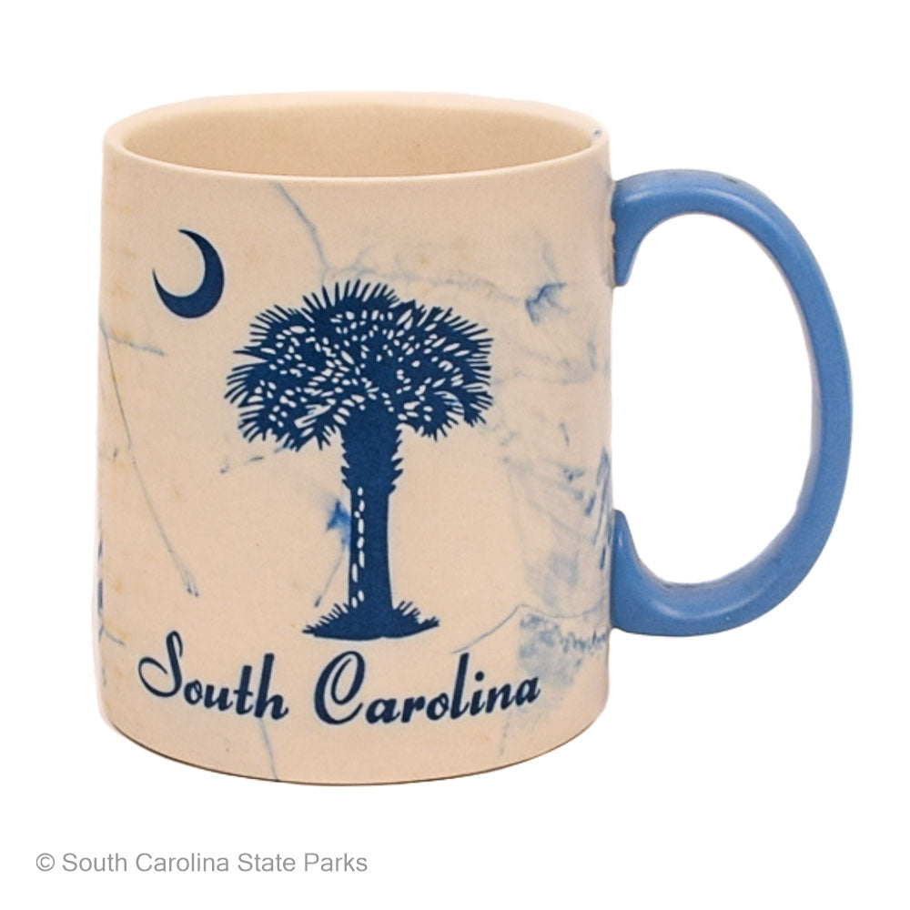 MUG 16 OZ SOUTH CAROLINA BLUE SWIRL PALMETTO & MOON