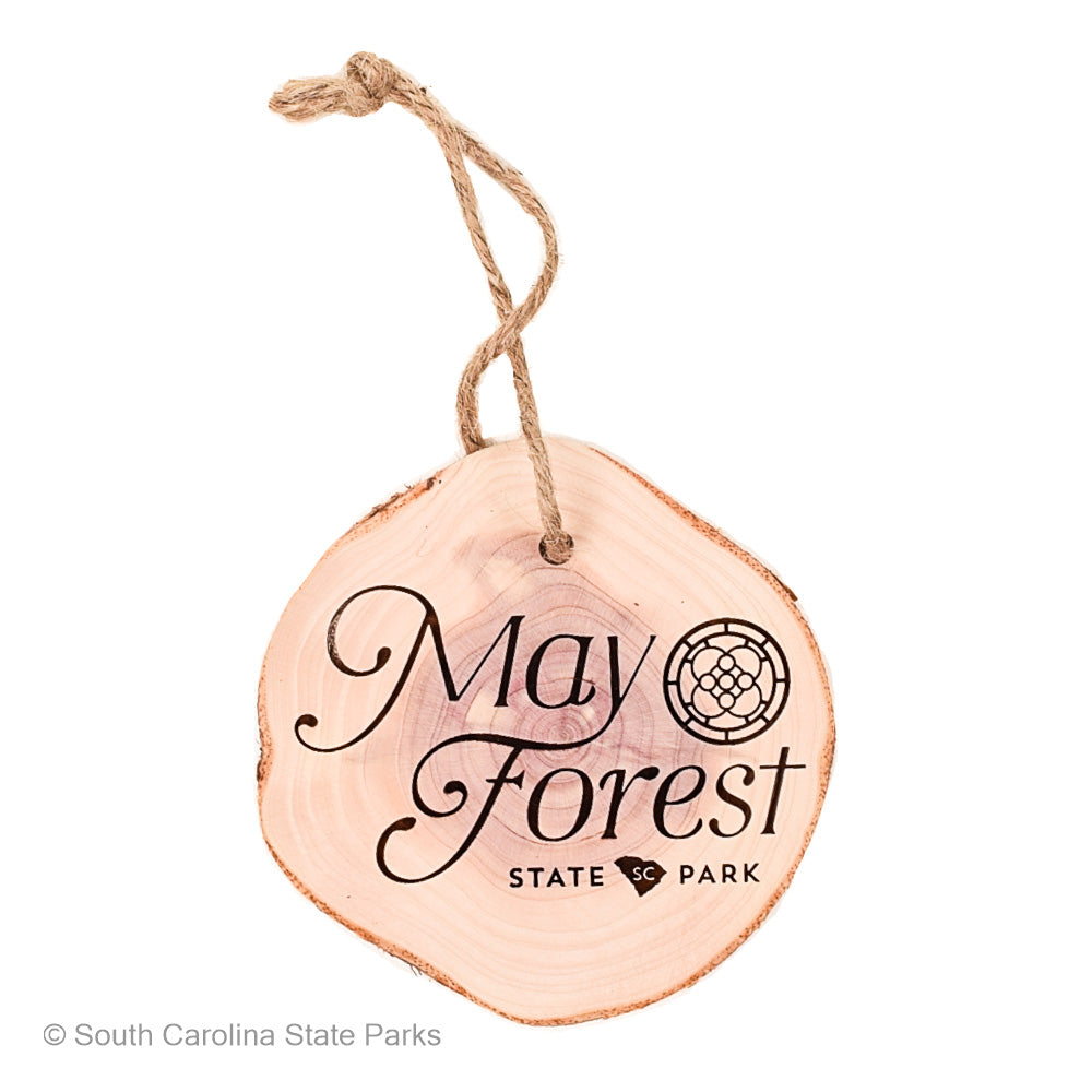 WOODEN ORNAMENT MAY FOREST STATE PARK LOGO