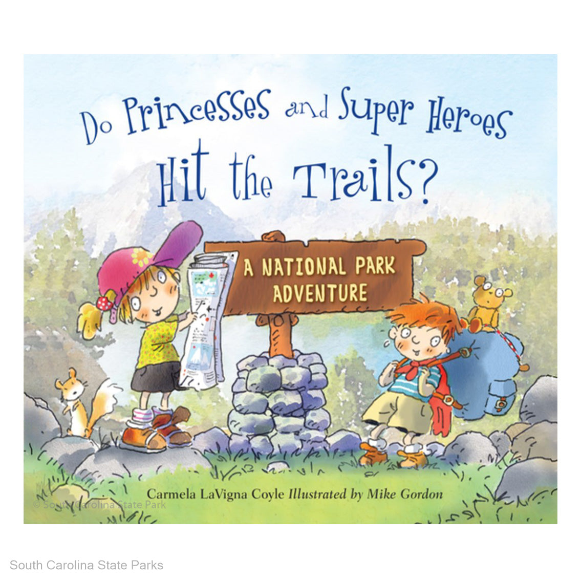 CHILDRENS BOARD BOOK DO PRINCESSES AND SUPER HEROES HIT THE TRAILS