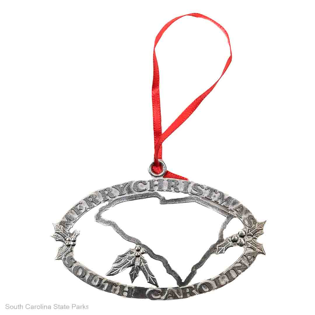 ORNAMENT PEWTER SC MERRY CHRISTMAS