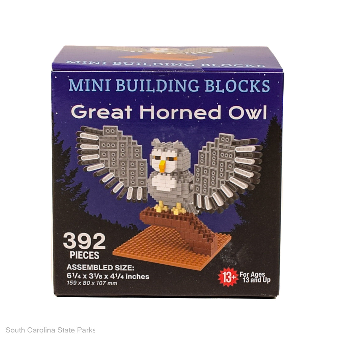 MINI GREAT HORNED OWL BUILDING BLOCKS