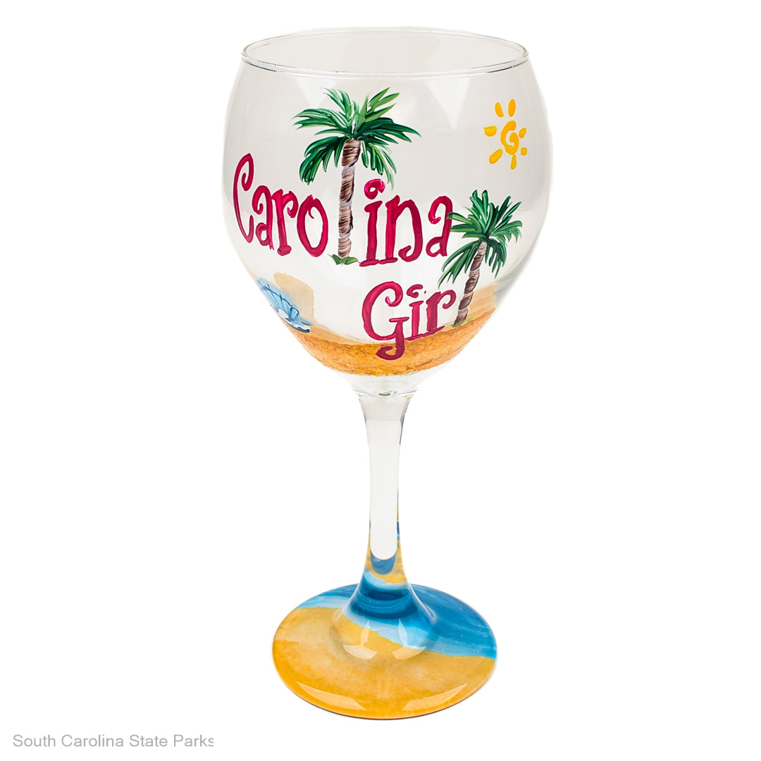 WINE GLASS-CAROLINA GIRL