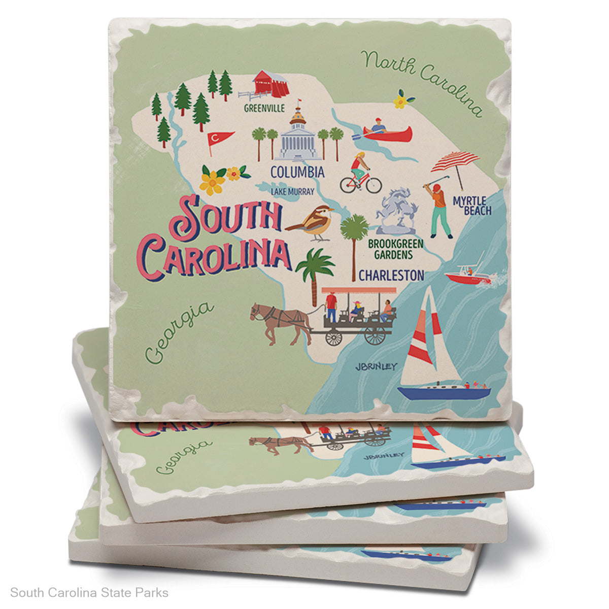 COASTER SET SC STATE ATTRACTION