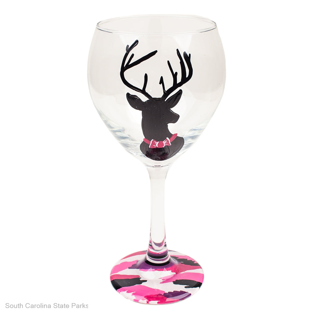 WINE GLASS-STAG CAMOUFLAGE