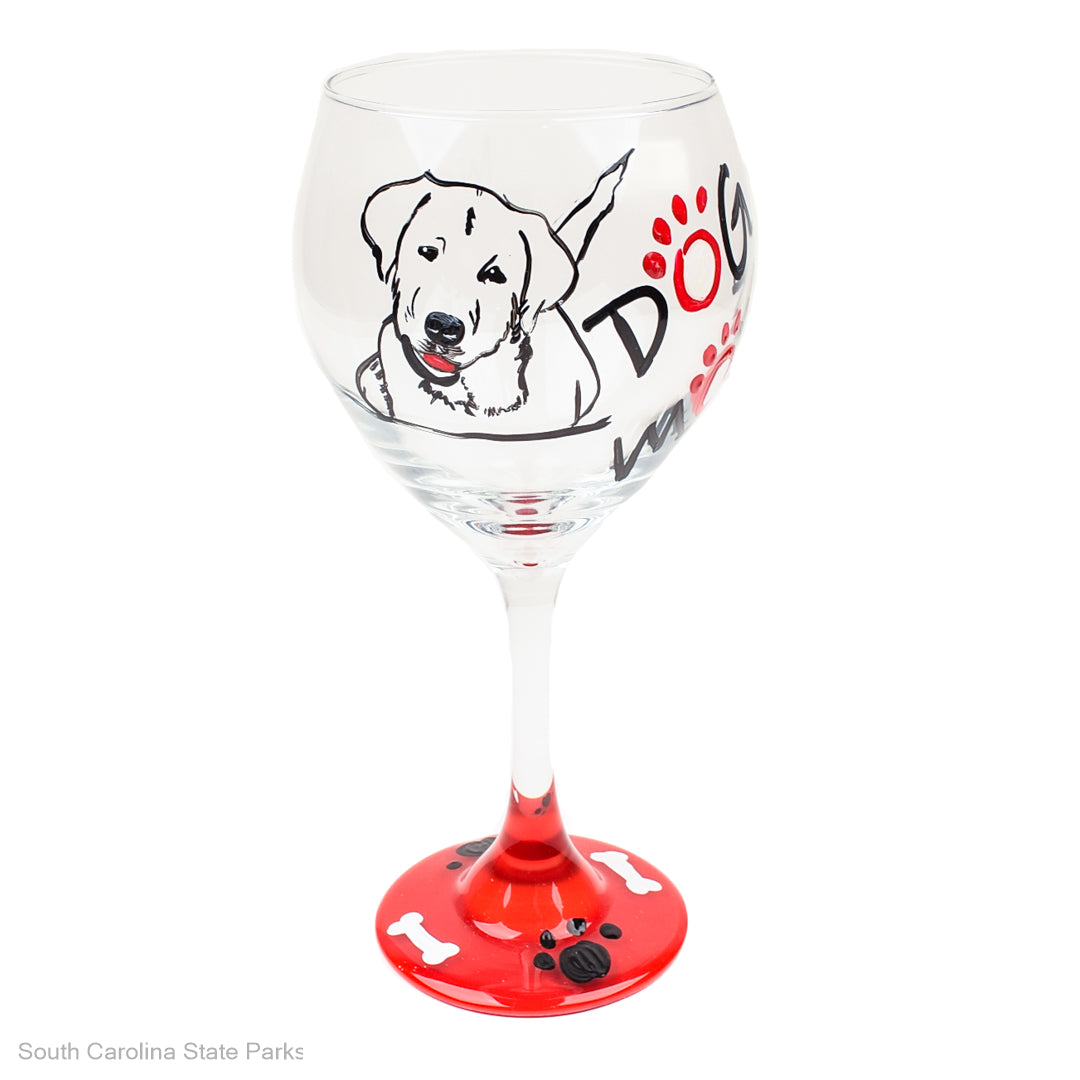 WINE GLASS-DOG MOM