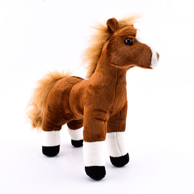 12" Stuffed Animal Brown Standing Horse - ADI01284