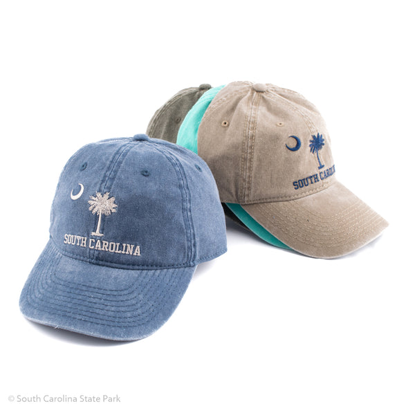 Trade Winds Blue South Carolina Palmetto Crescent Washed Visor Cap - Adjustable