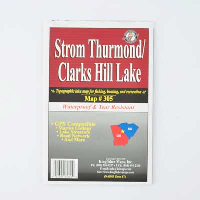 Topographic Map of Lake Thurmond and Clark Hill Lake - HKSI001257